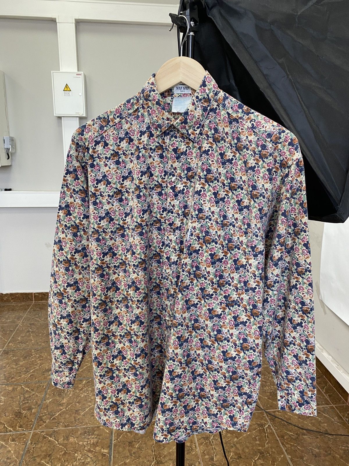 Designer 🇫🇷 Vintage 80s NAF NAF Paris Floral Shirt Made In France Rare Size M / US 6-8 / IT 42-44 - 1 Thumbnail