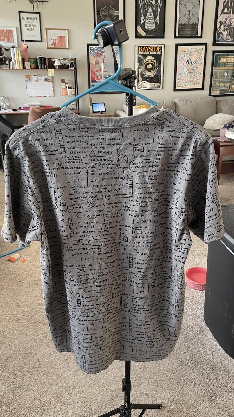 Uniqlo Uniqlo Jean-Michel Basquiat T Shirt Size M Gray With Black Size US M / EU 48-50 / 2 - 4 Thumbnail
