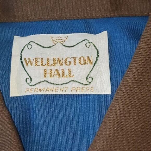 Vintage Wellington Hall Klopman Vintage Brown Sz. L Button Down Shir Size US L / EU 52-54 / 3 - 5 Thumbnail