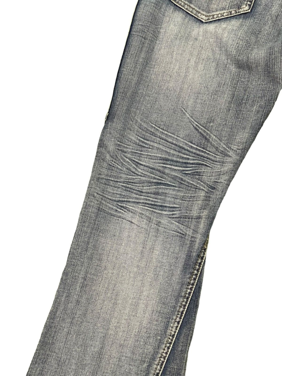 Japanese Brand Flare Jeans Michel Klein Distres Low Rise Boot Cut 8🟦6 Size US 31 - 17 Thumbnail
