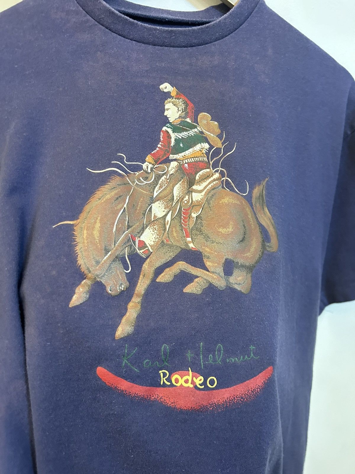 Helmut Lang 💥RARE 💥VINTAGE Karl Helmut "Rodeo" Graphic T-Shirt Size US M / EU 48-50 / 2 - 3 Thumbnail