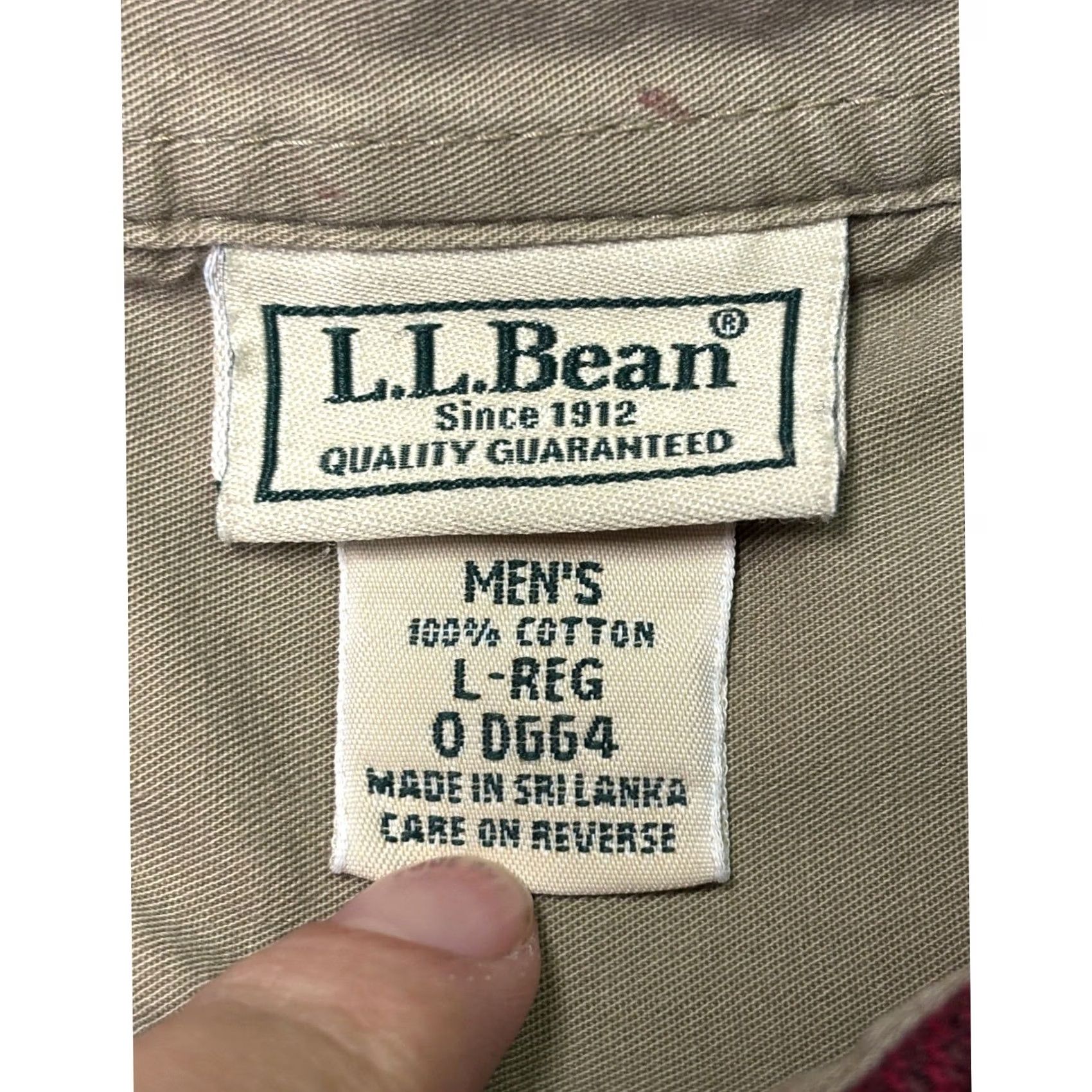 Vintage LL Bean Shirt Button-Up Herringbone Cotton Flannel Red Long Sleeve Mens L Reg Casual Workwear Size US L / EU 52-54 / 3 - 4 Thumbnail