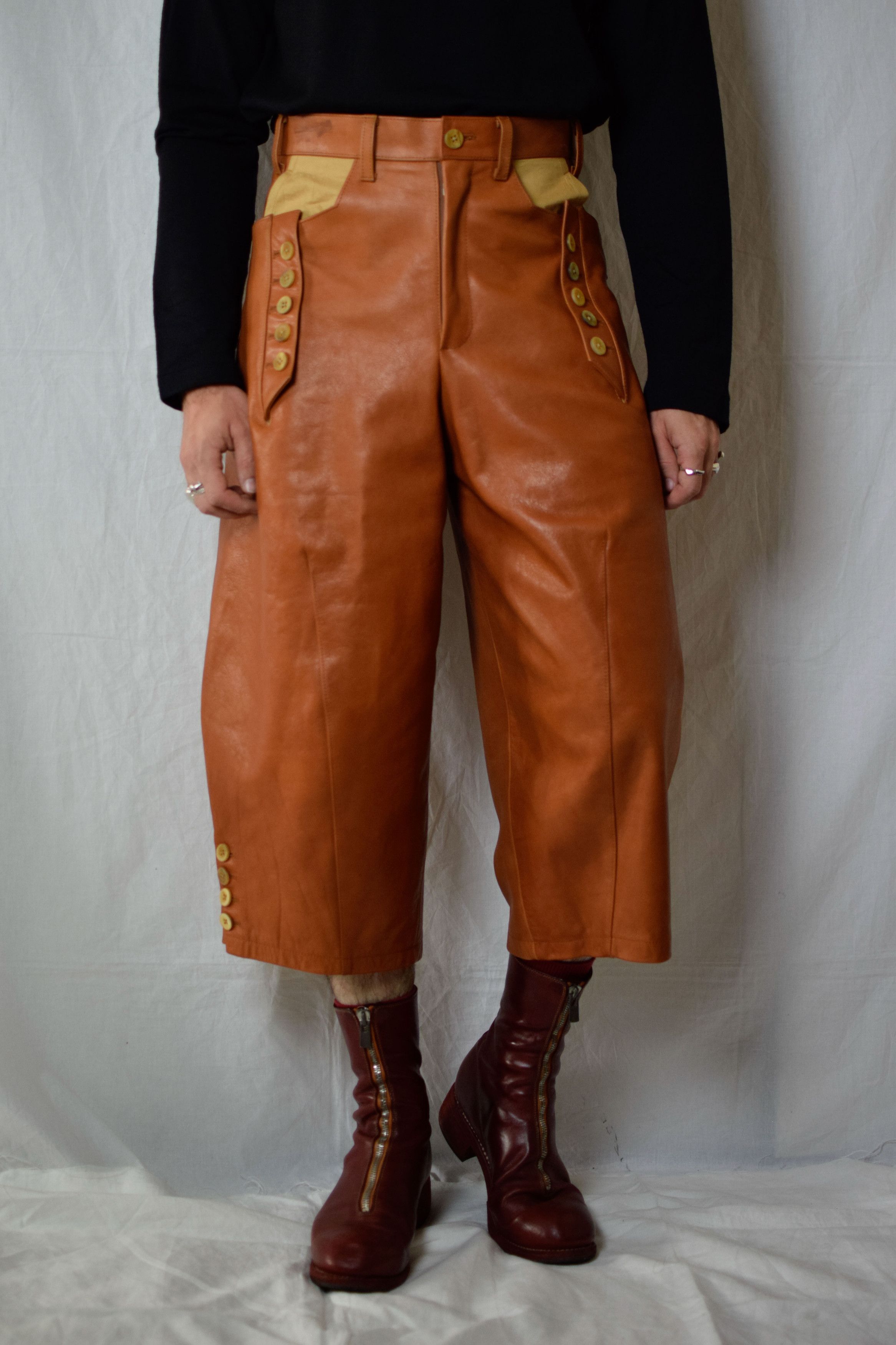 Yohji Yamamoto YYPH SS15 Leather Pants - HU-P43-702 Size US 30 / EU 46 - 1 Thumbnail