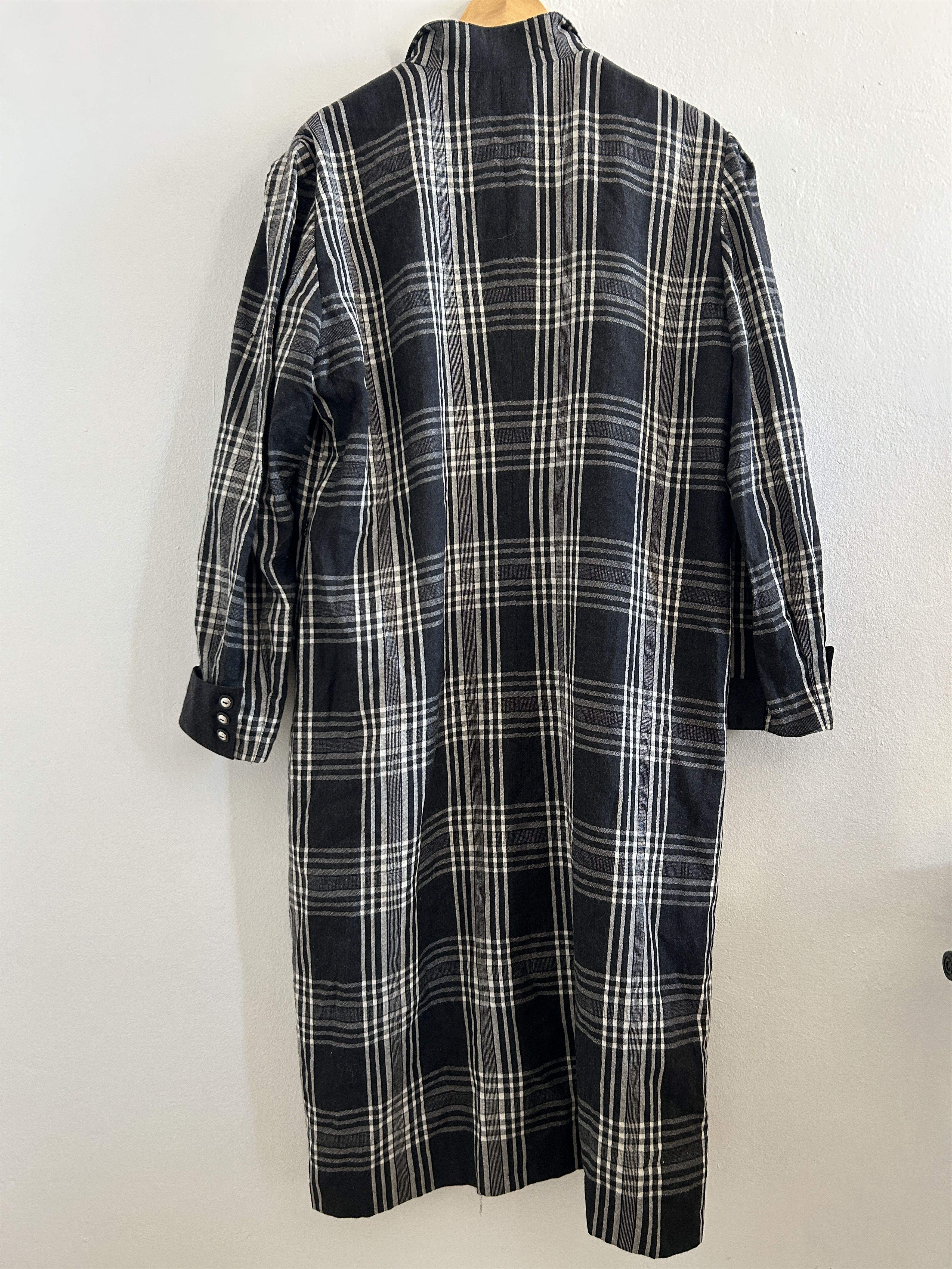 Vintage Vintage 80s Wool Plaid Double Breasted Midi Dress Size XL / US 12-14 / IT 48-50 - 9 Thumbnail