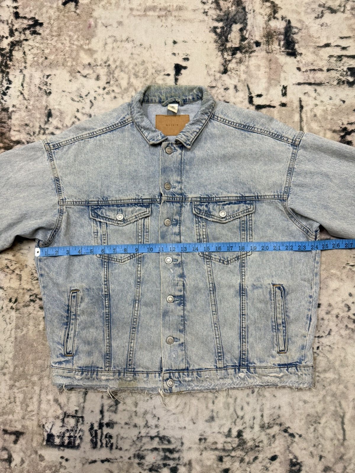 H&M & Denim Distressed Denim Jacket Size US M / EU 48-50 / 2 - 15 Thumbnail