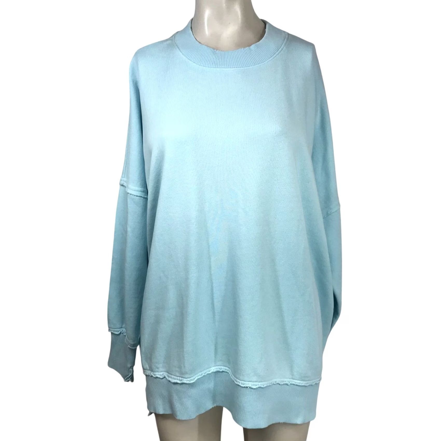 Vintage AERIE Sweatshirt Women's XXS Blue Long Sleeve Crew Neck Cotton Blend Pullover Activewear Size XXS / US 00 / IT 34 - 2 Thumbnail
