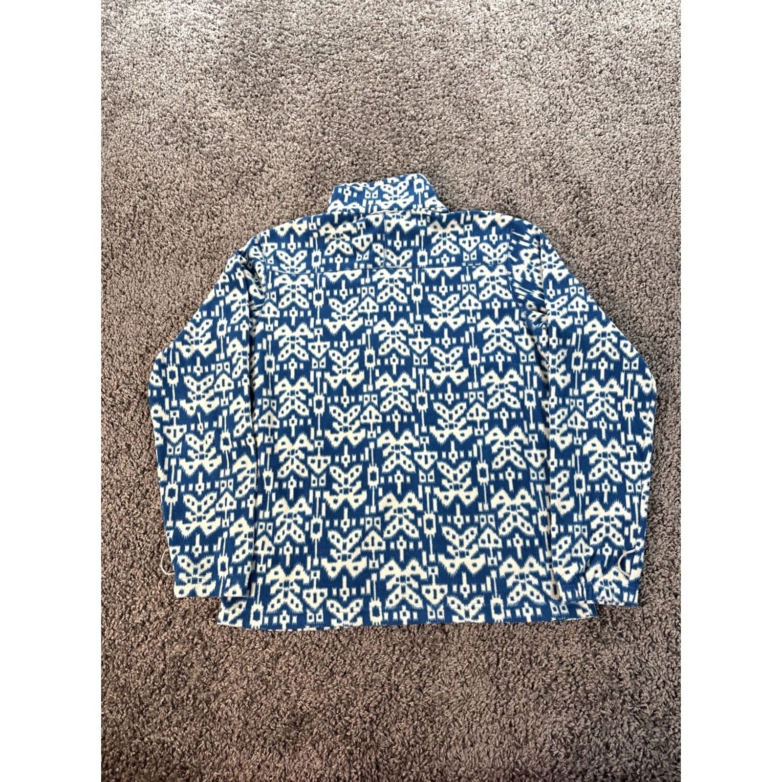 Vintage Columbia Fleece Jacket Womens Medium Blue Aztec Fair Isle Full Zip Size M / US 6-8 / IT 42-44 - 5 Thumbnail