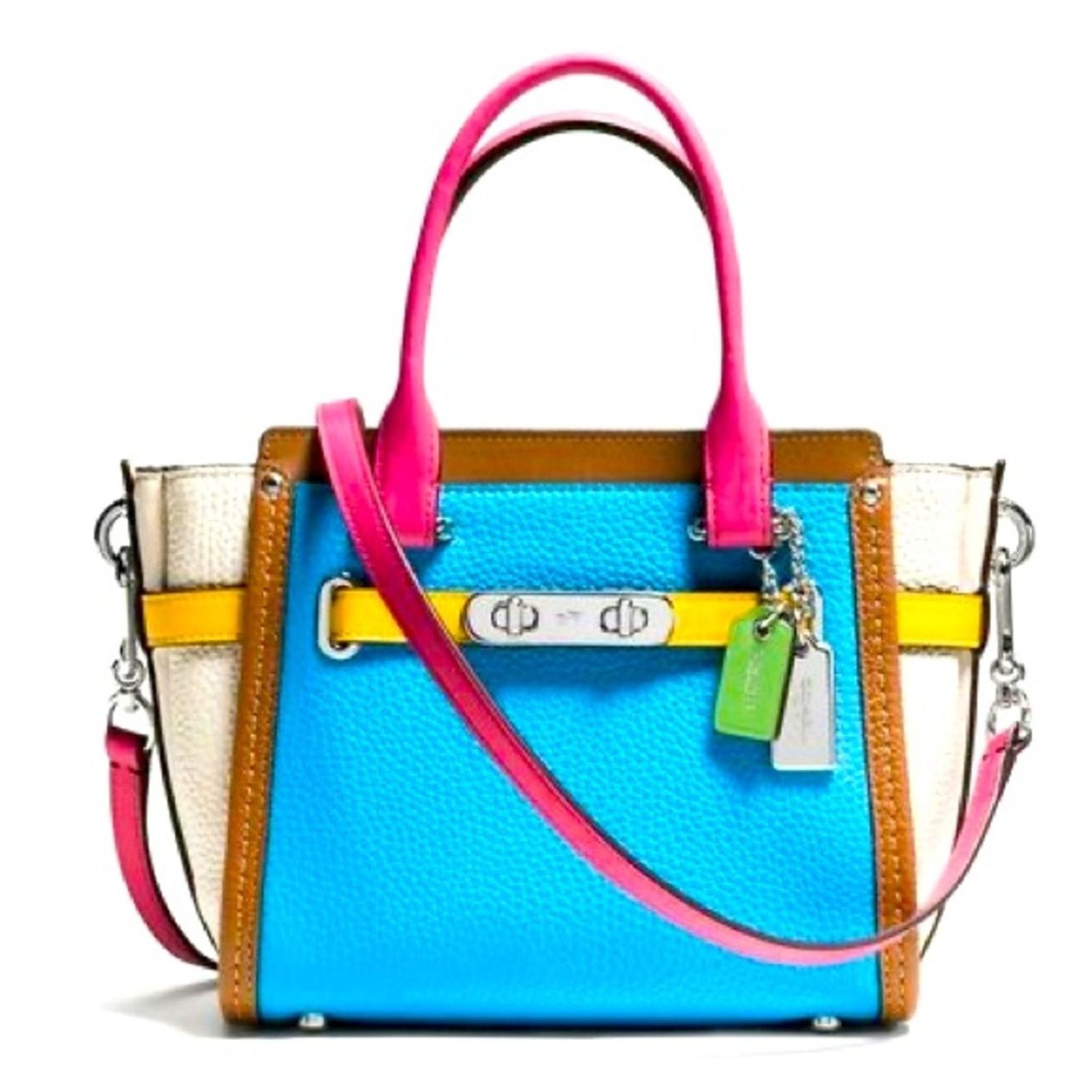 Coach Coach Swagger 21 Rainbow Colorblock Satchel Crossbody Size ONE SIZE - 2 Thumbnail