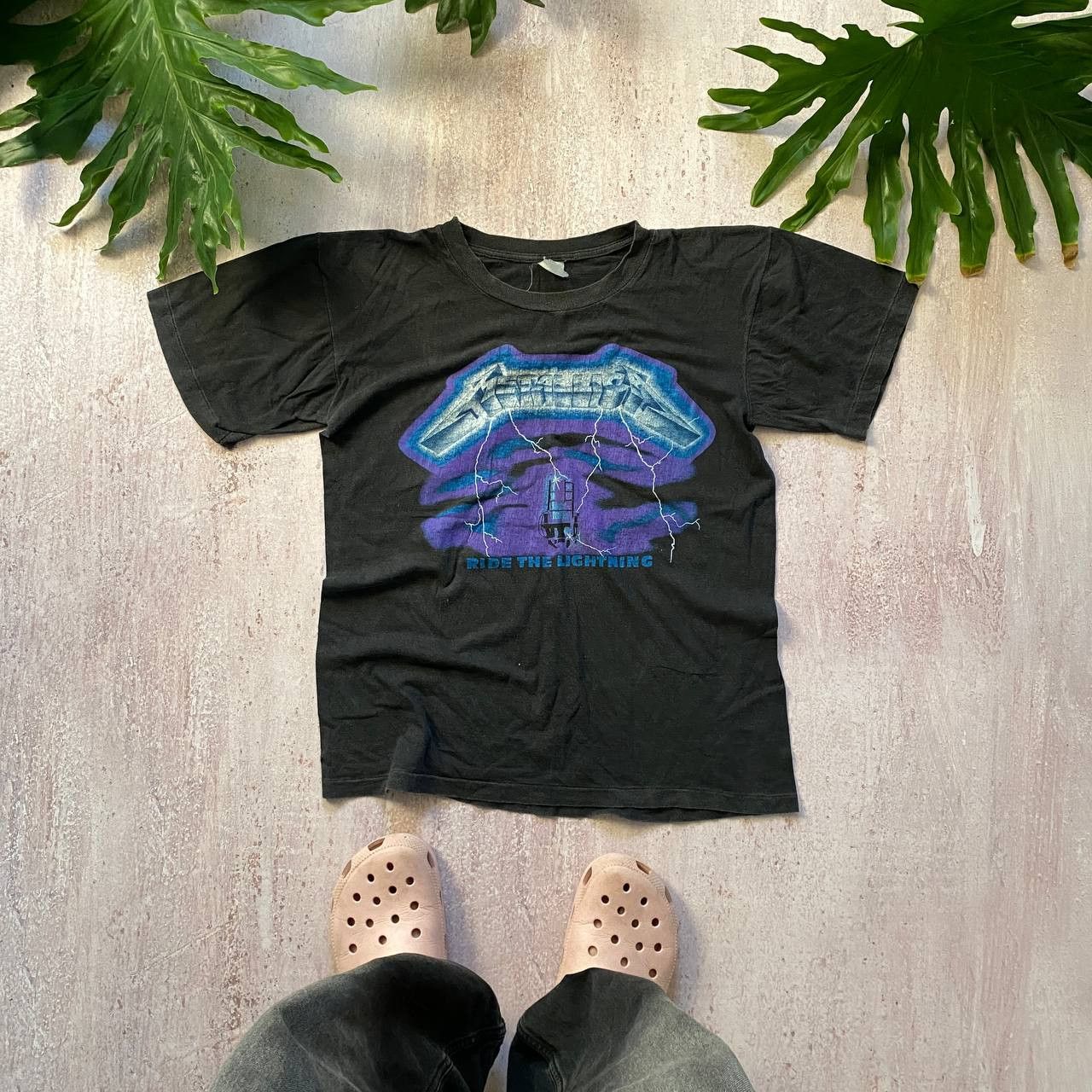 Band Tees VINTAGE 80S METALLICA RIDE THE LIGHTING THRASHED FADED TEE Size US M / EU 48-50 / 2 - 1 Thumbnail
