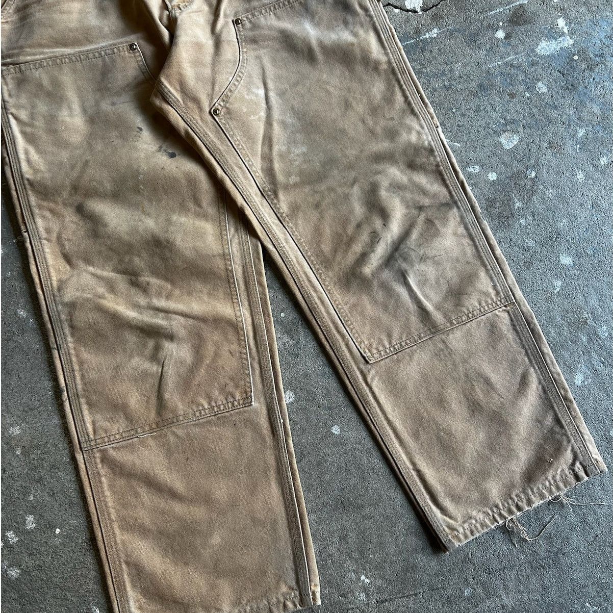 Carhartt × Vintage Carhartt faded brown double knee work wear carpenter pants Size US 35 - 3 Thumbnail