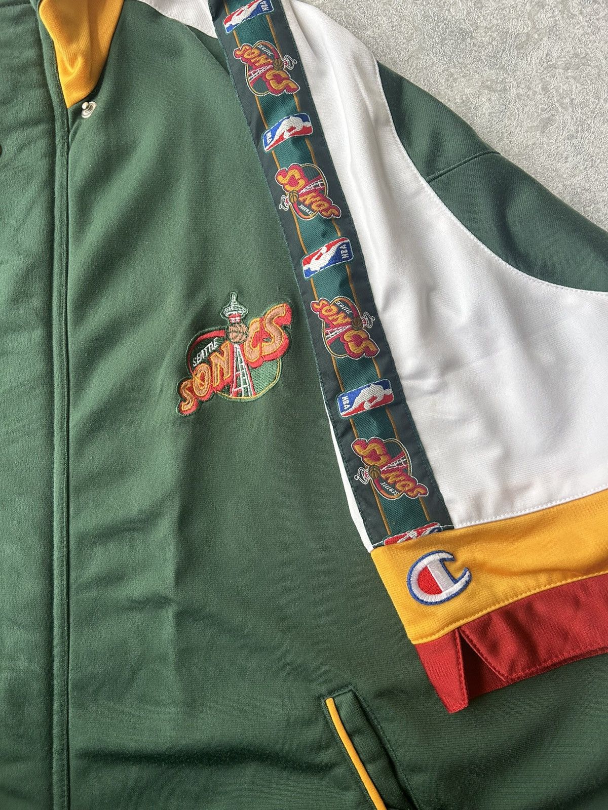 Champion Y2K 90s NBA Champion Seattle Supersonics Warm up Suit Size US XL / EU 56 / 4 - 15 Thumbnail