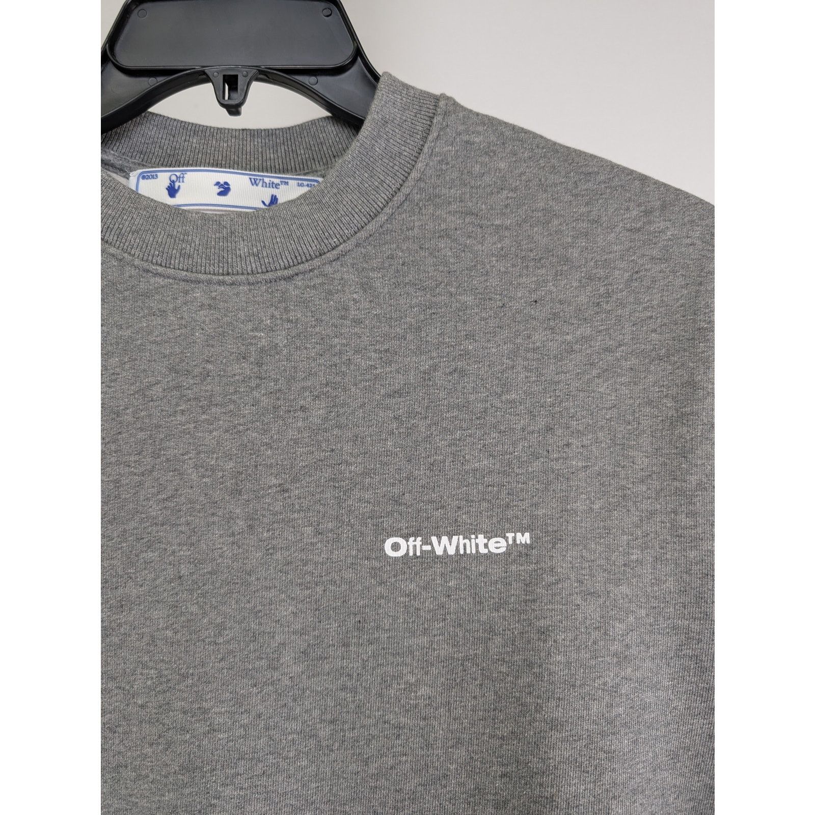 Off-White o1rshd1 Q:2 / Wave outl Diag Slim Crewneck sweatshirt Grey Size US L / EU 52-54 / 3 - 7 Thumbnail