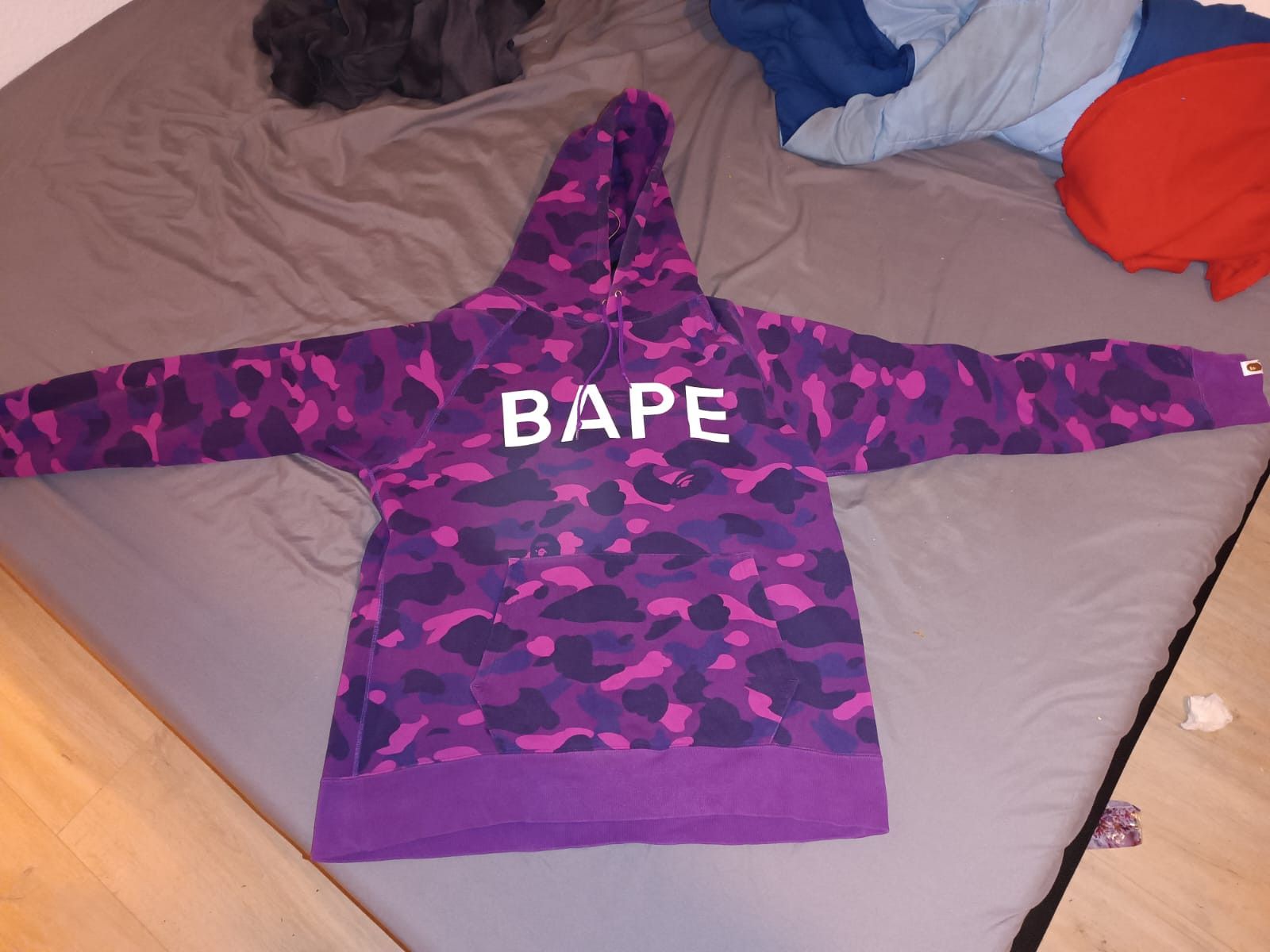 image of Bape Color Camo Pullover Hoodie in Purple, Men's (Size XL)