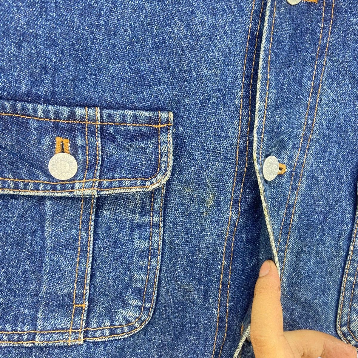 Kenzo Vintage Kenzo Sherpa Workwear Chore Heavy Denim Jacket Size US M / EU 48-50 / 2 - 9 Thumbnail