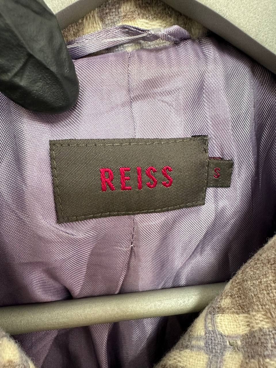 Reiss Reiss Coat 100% Wool Beige & White Geometric Lined Size S / US 4 / IT 40 - 15 Thumbnail