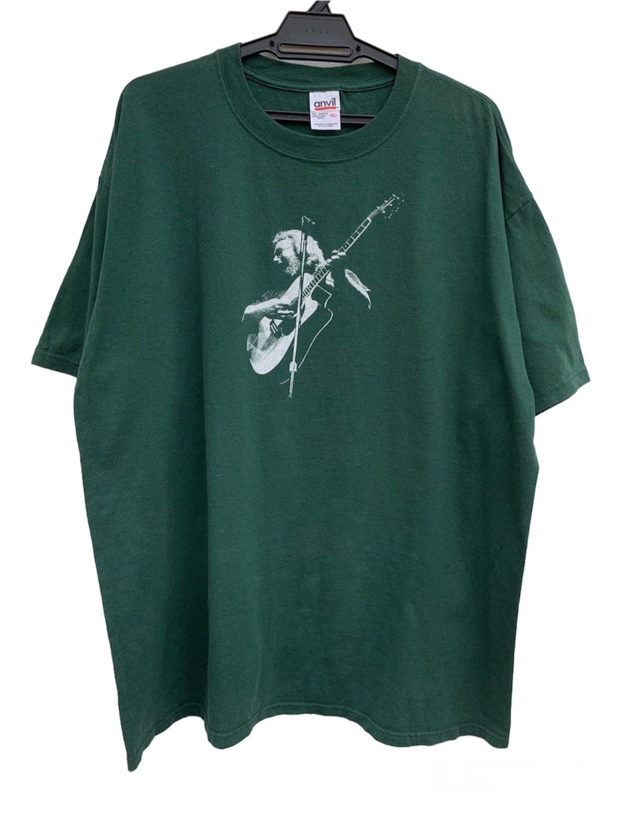 image of Band Tees x Grateful Dead Vintage Grateful Dead Jerry Garcia Photo Band T-Shirt in Green (Size XL)