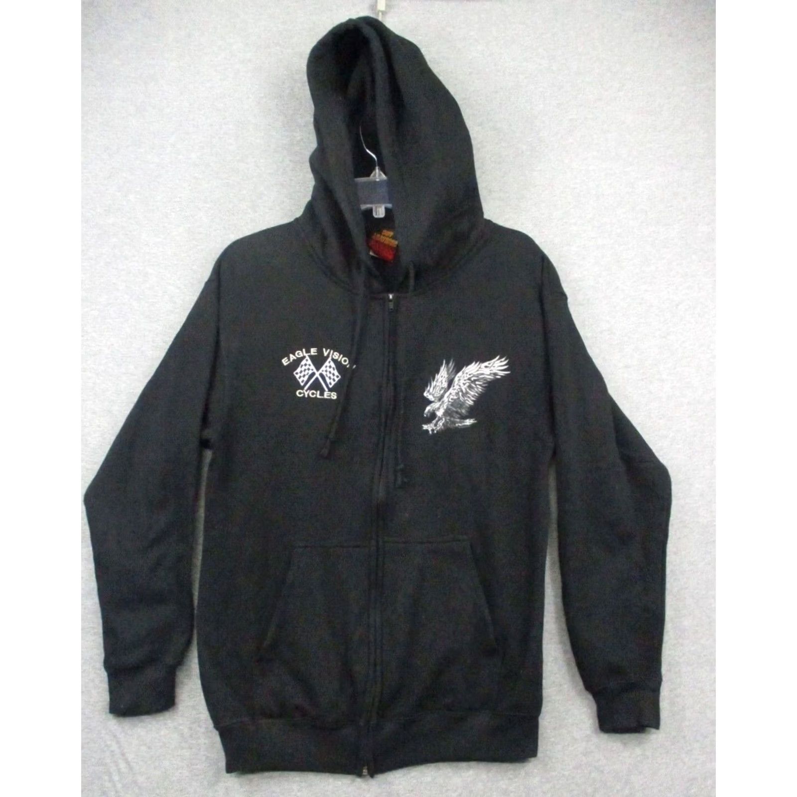 Vintage Hot Leathers Hoodie Jacket Small Biker Motorcycle Eagle Visions Cycles Men's Size US S / EU 44-46 / 1 - 2 Thumbnail