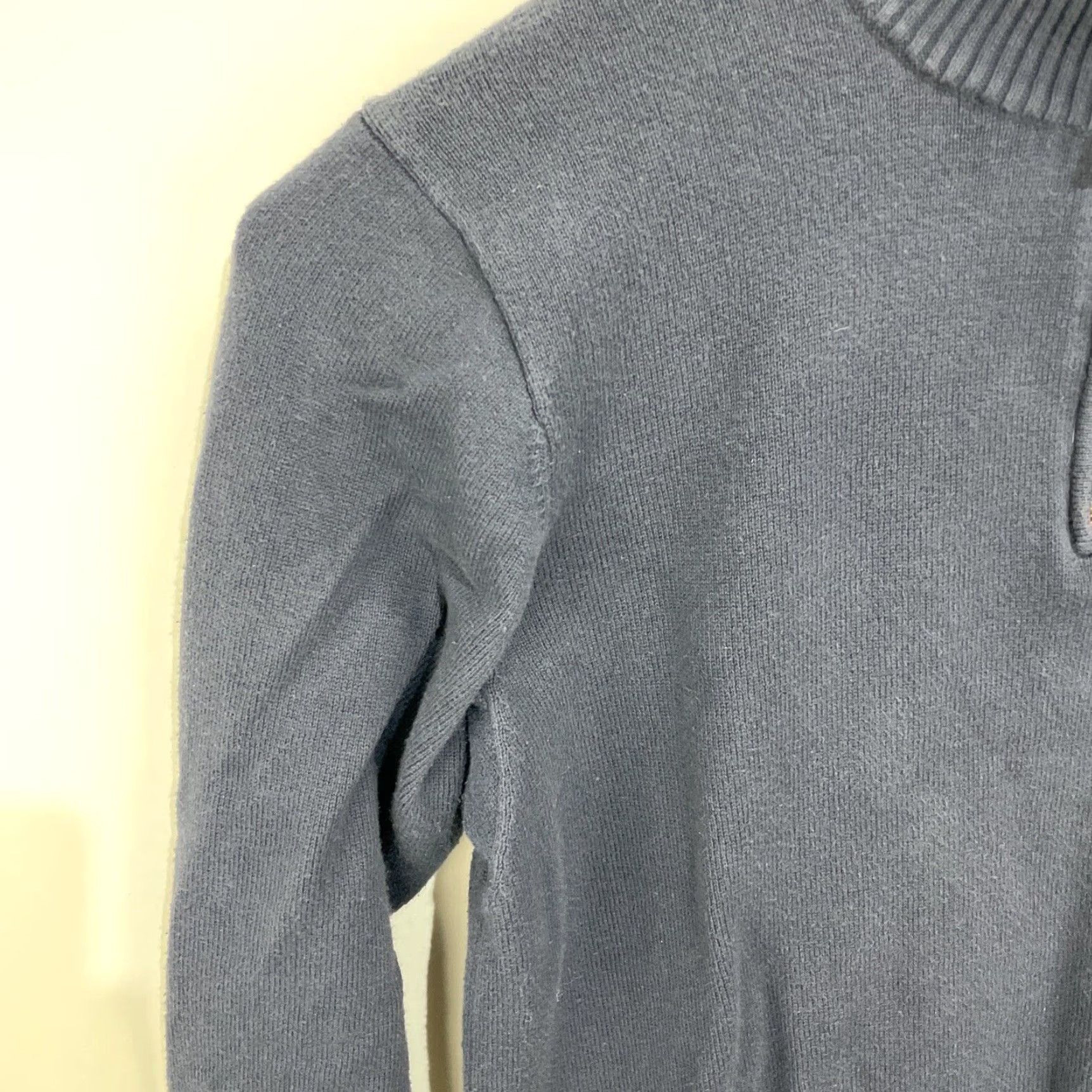 Duluth Trading Company Duluth Trading Co Large Men's Strongarm 1/4 Zip Mock Sweater Navy Cotton Blend Size US L / EU 52-54 / 3 - 4 Thumbnail