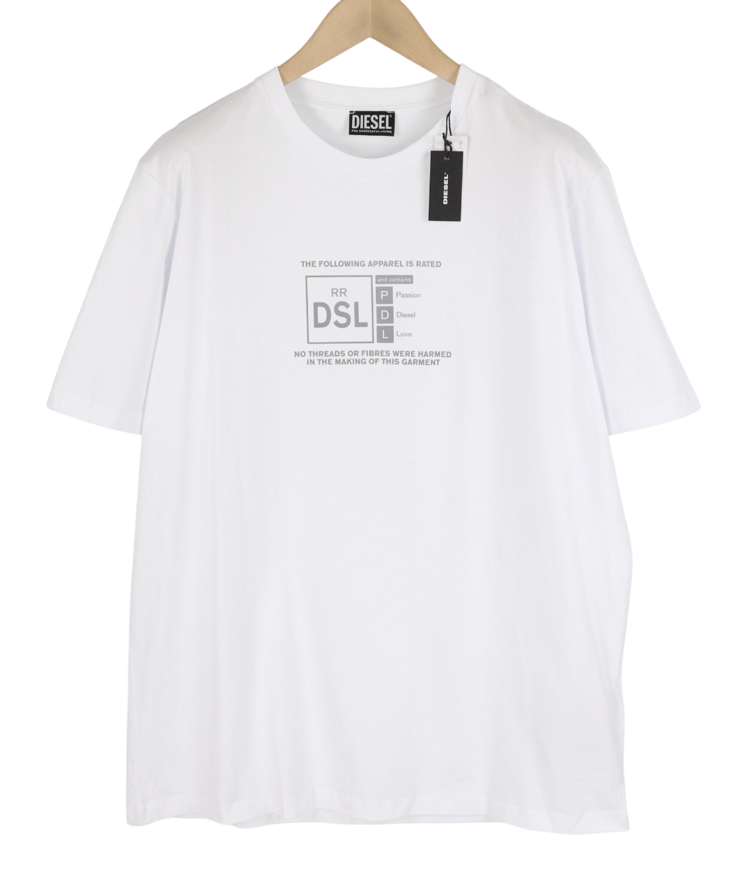 Diesel T-JUST-A35 XL Short Sleeve Logo White Tee 40257 Size US XL / EU 56 / 4 - 1 Thumbnail