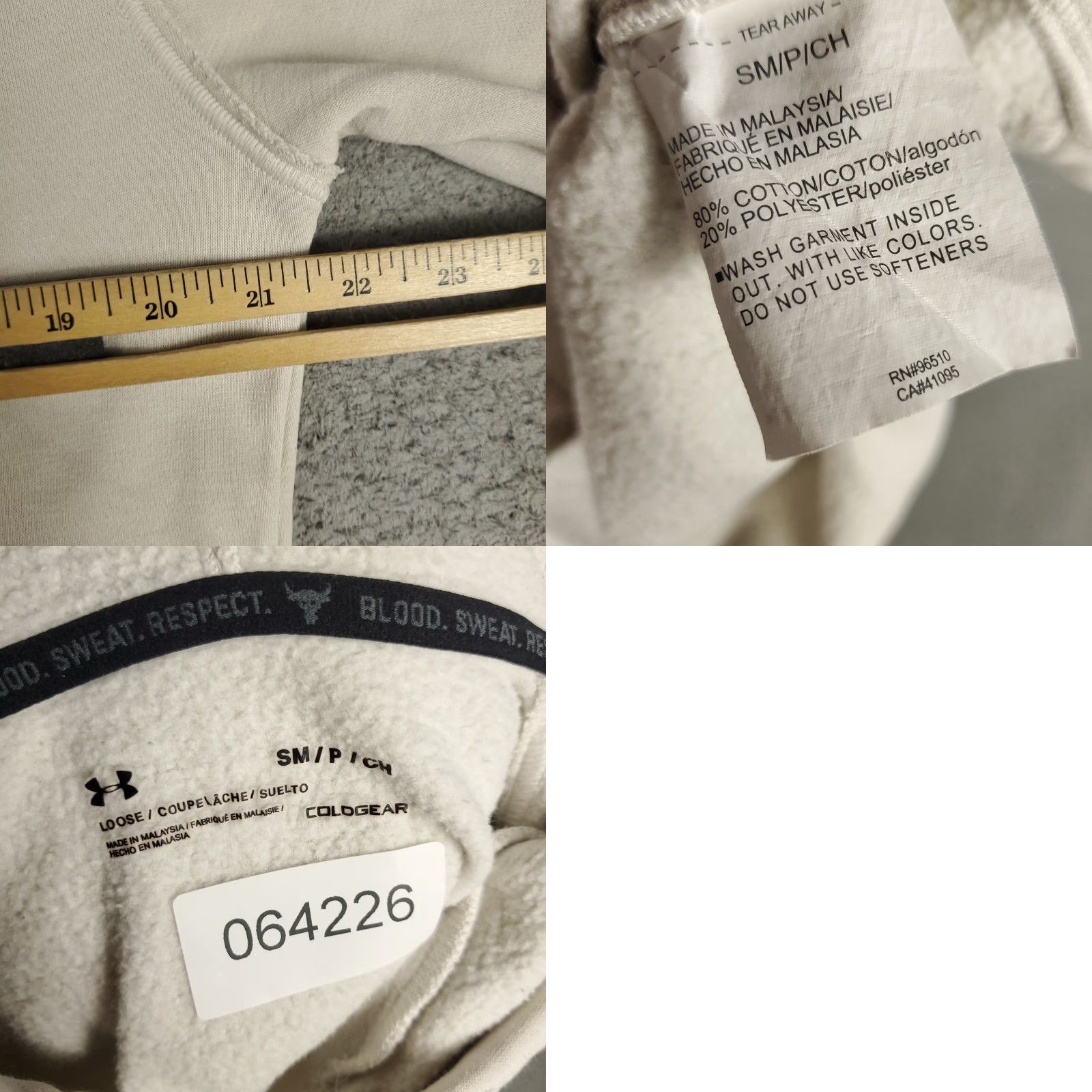 Y/Project Project Rock Hoodie Mens Small Light Beige Pullover Sweatshirt Logo Size US S / EU 44-46 / 1 - 8 Thumbnail