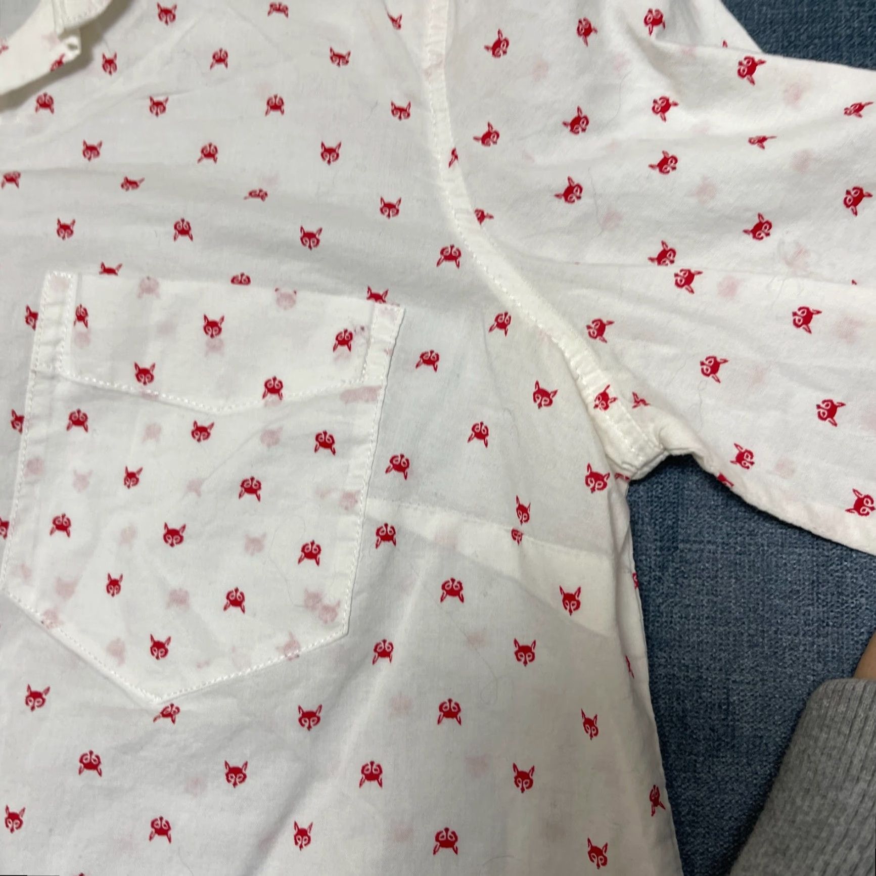 Gap Gap Shirt Womens Small White All Over Wolf Print Cotton Classic Fit Button Up Size S / US 4 / IT 40 - 7 Thumbnail