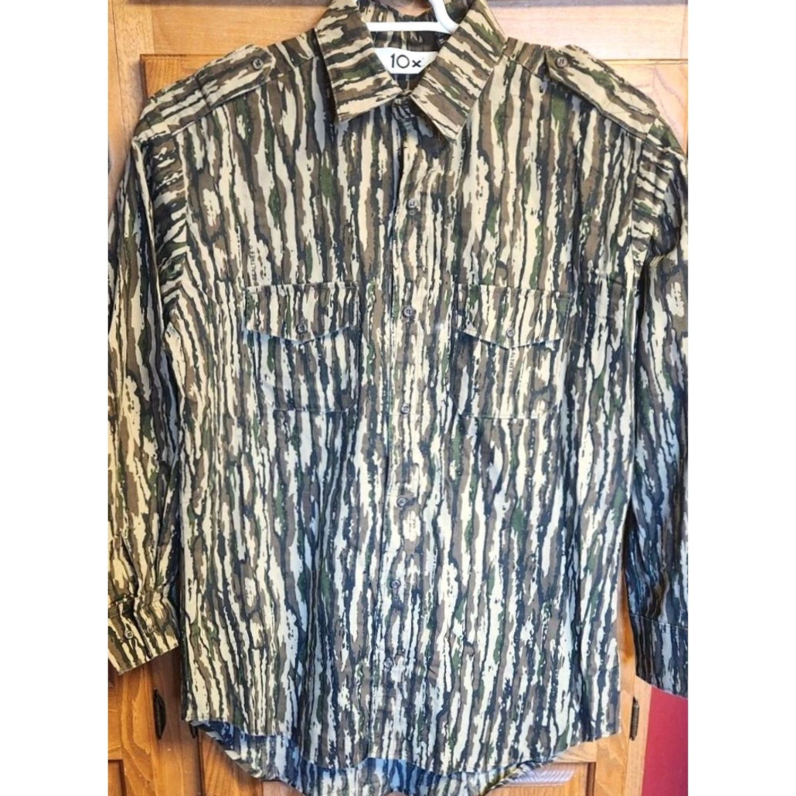 Realtree 10X Realtree Shirt Mens L Tall Tree Bark Camo Button Up Hunting USA Made Vintage Size US L / EU 52-54 / 3 - 6 Thumbnail