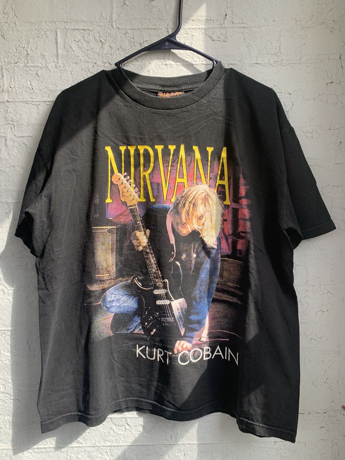 image of Vintage Kurt Cobain Nirvana Shirt in Black, Men's (Size Large)