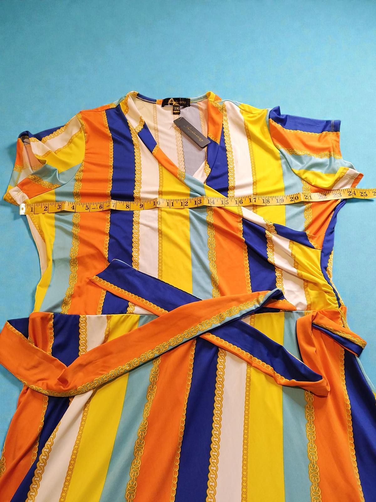 Other 2XL Wrap Maxi Dress with Colorful Vertical Stripes Size XXL / US 16-18 / IT 52-54 - 6 Thumbnail