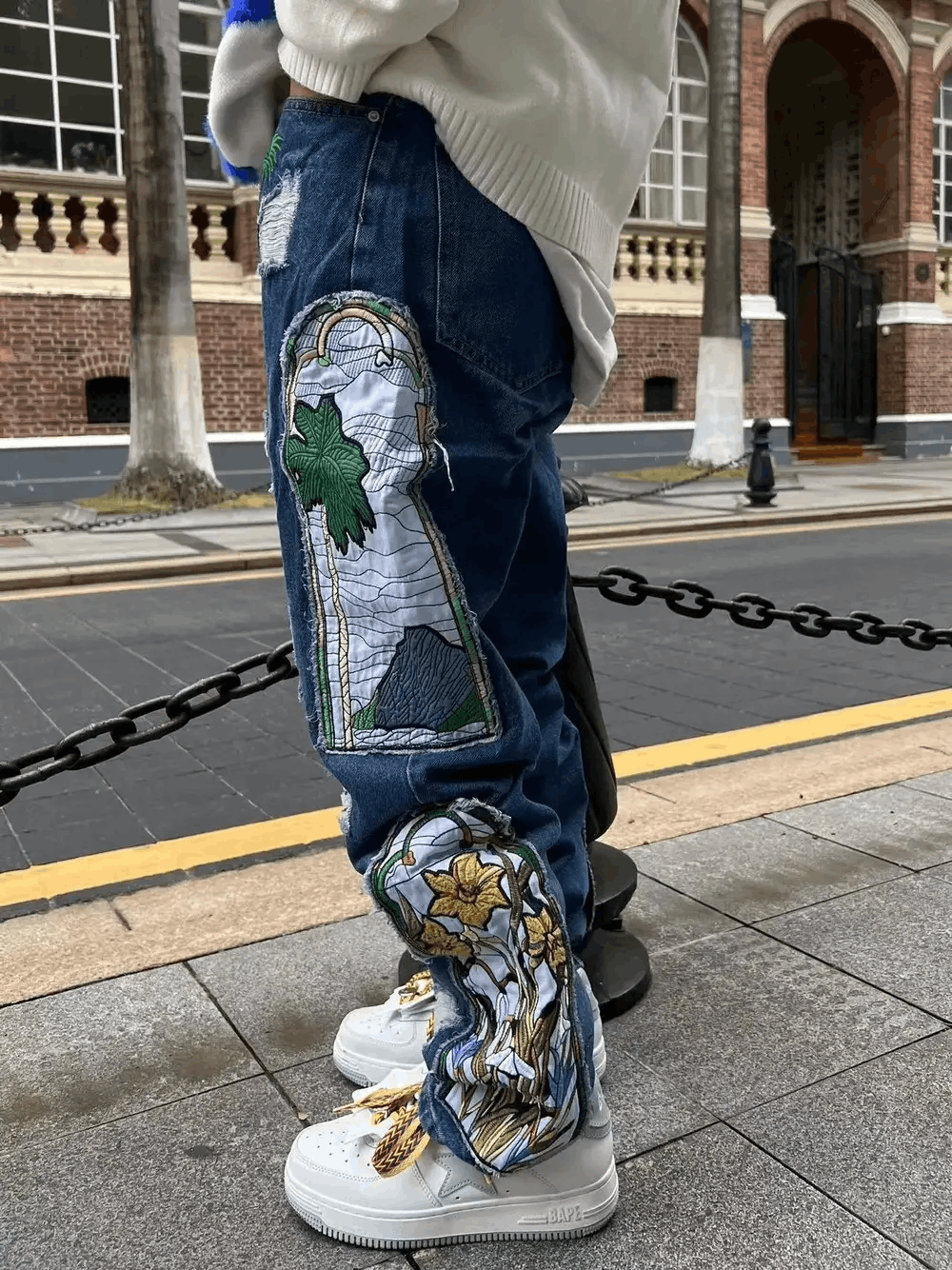 Japanese Brand × Jean Y2K Harajuku Patch Grunge Hip Hop Jeans Trousers Size US 32 / EU 48 - 4 Thumbnail