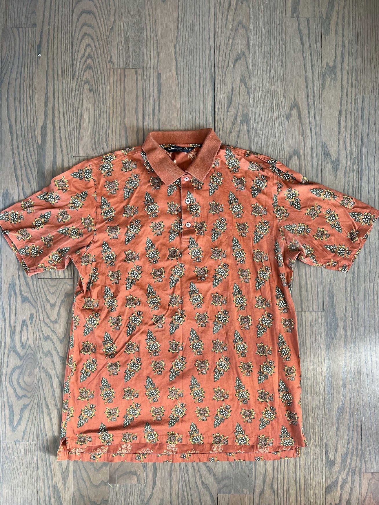 Christian Dior Monsieur Christian Dior Sports Orange Patterned Polo Size US L / EU 52-54 / 3 - 2 Thumbnail