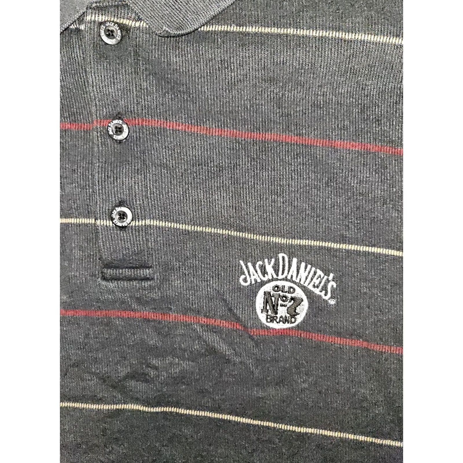 Wrangler VINTAGE? No. Jack Daniels Wrangler Shirt Mens XL Black Striped Long Sleeve Polo Whiskey Logo Size US XL / EU 56 / 4 - 3 Thumbnail
