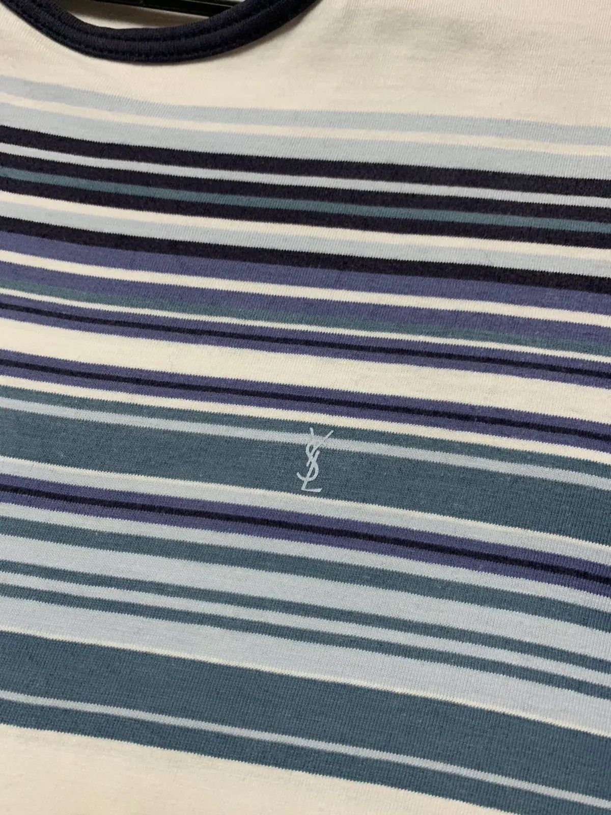Yves Saint Laurent Vintage Yves Saint Laurent striped navy tee logo size Xs/S Size US S / EU 44-46 / 1 - 2 Thumbnail