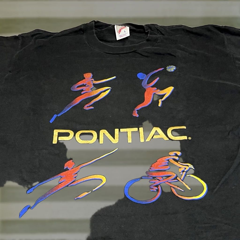 Jerzees VINTAGE Pontiac Automobile Logo T Shirt L Black Cotton 90s GM Cars Tee Size US L / EU 52-54 / 3 - 1 Thumbnail