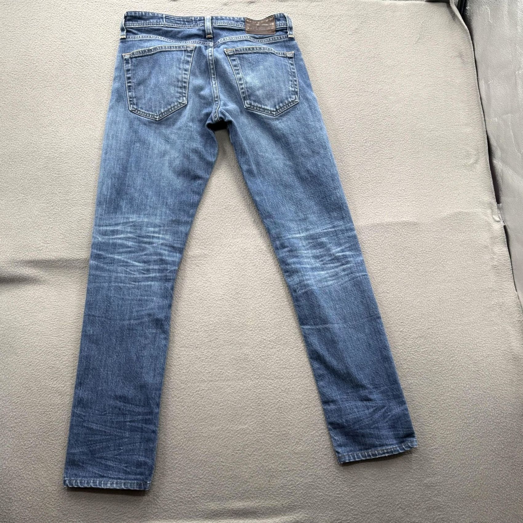 Denime AG Adriano Goldschmied The Tellis Jeans Slim Taper Blue 29R 29x31 Denim Stretch Mens Pants Size US 29 - 2 Thumbnail