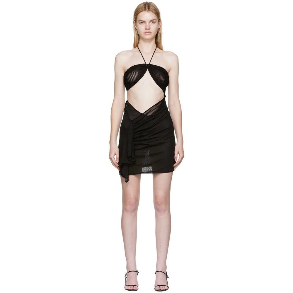 Nensi Dojaka Nensi Dojaka Semi-sheer Ottoman Jersey Mini Skirt Size XS Size 26" / US 2 / IT 38 - 3 Thumbnail