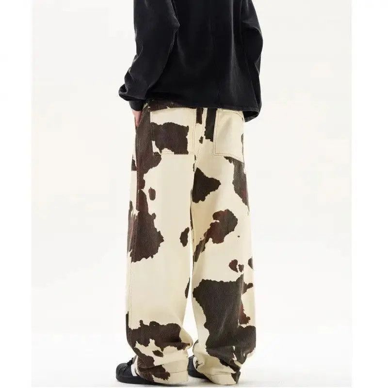 Japanese Brand Retro loose wide leg cow print jeans Size US 32 / EU 48 - 4 Thumbnail