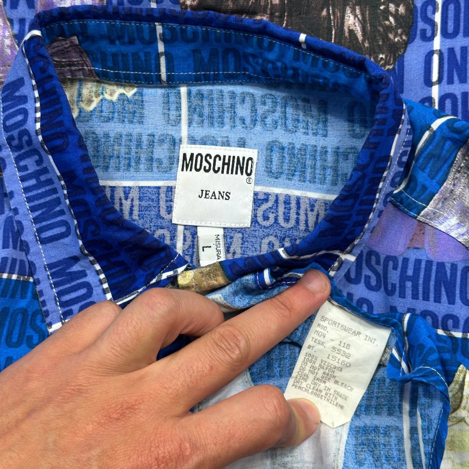 Moschino Moschino Jeans 1996 Clothes Print Shirt - L Size US L / EU 52-54 / 3 - 4 Thumbnail