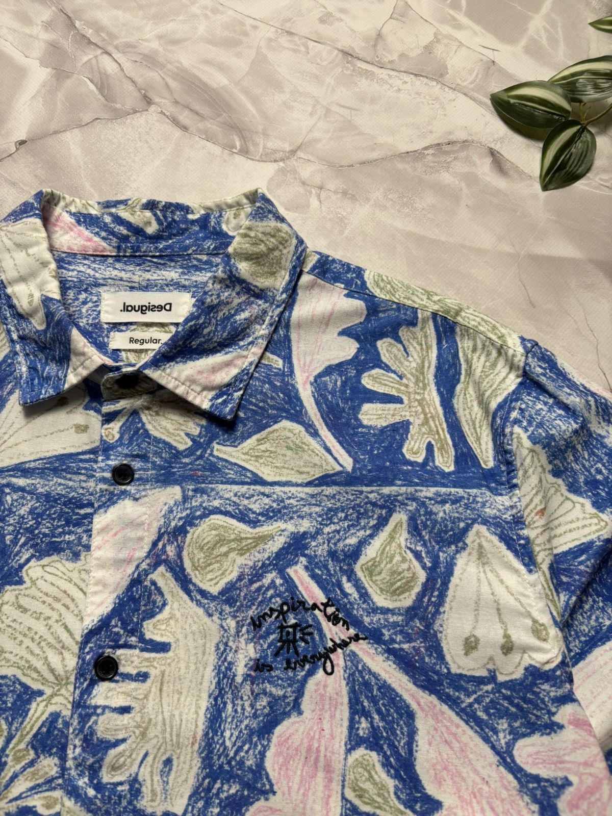 Desigual Desigual Abstract Art Floral Blue Shirt Long Sleeve Mens XL Size US XL / EU 56 / 4 - 6 Thumbnail