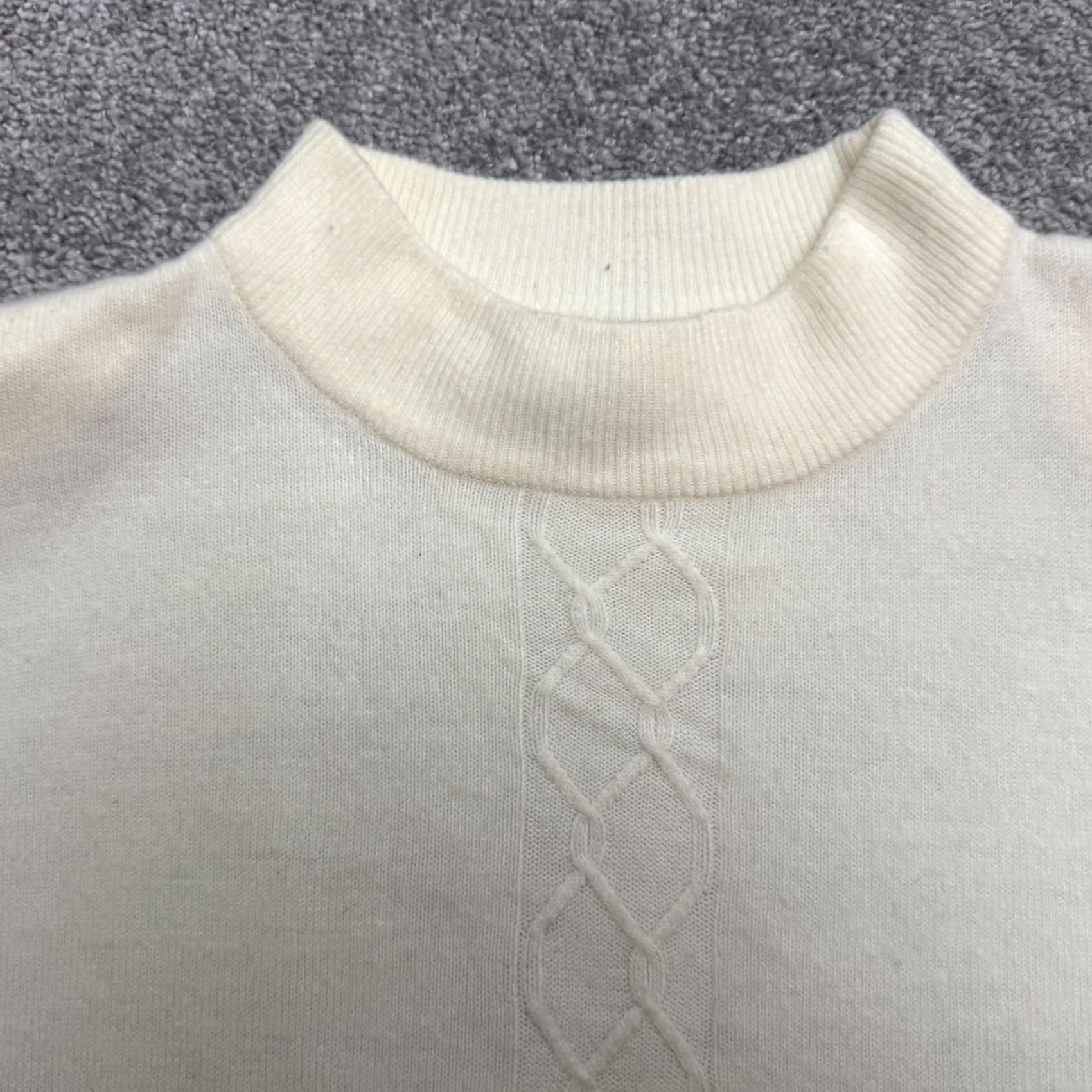 Vintage VINTAGE Norton McNaughton Padded Shoulders Sweater Womens L Cream Knit Size L / US 10 / IT 46 - 4 Thumbnail