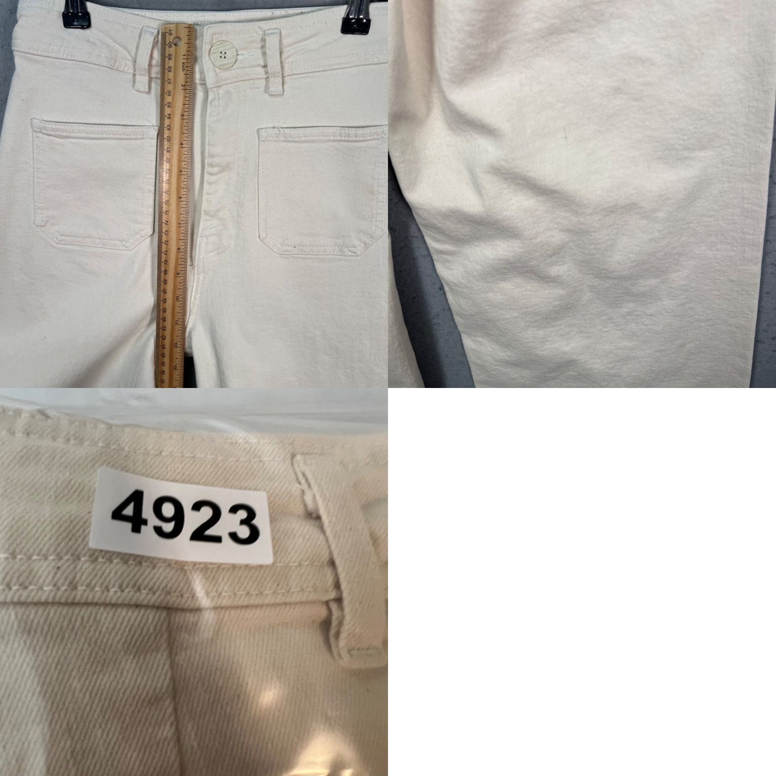 Zara Zara Womens Pants Size 6 White Wide-Leg Cotton Blend Inseam 27" Vintage: No, Regular Rise High Flat Front casual Shoes? Size 28" / US 6 / IT 42 - 8 Thumbnail