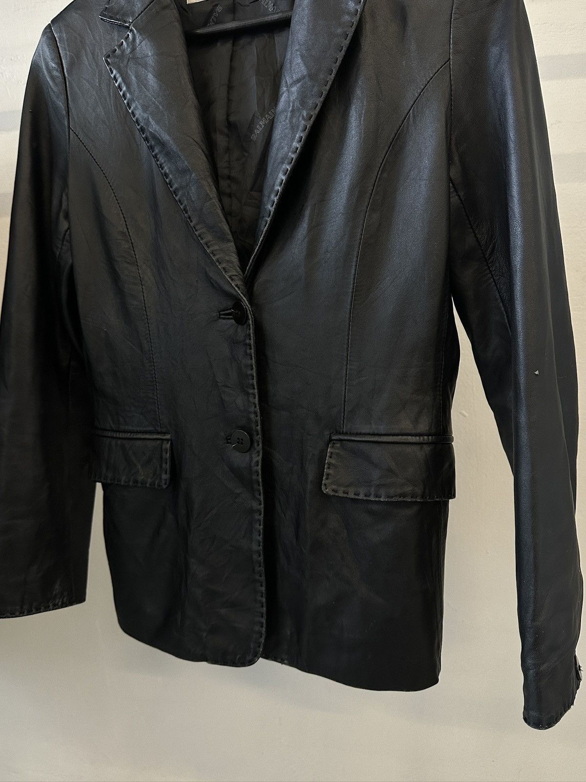 Balmain Balmain Paris Vintage Lambskin Leather Blazer Size S / US 4 / IT 40 - 3 Thumbnail