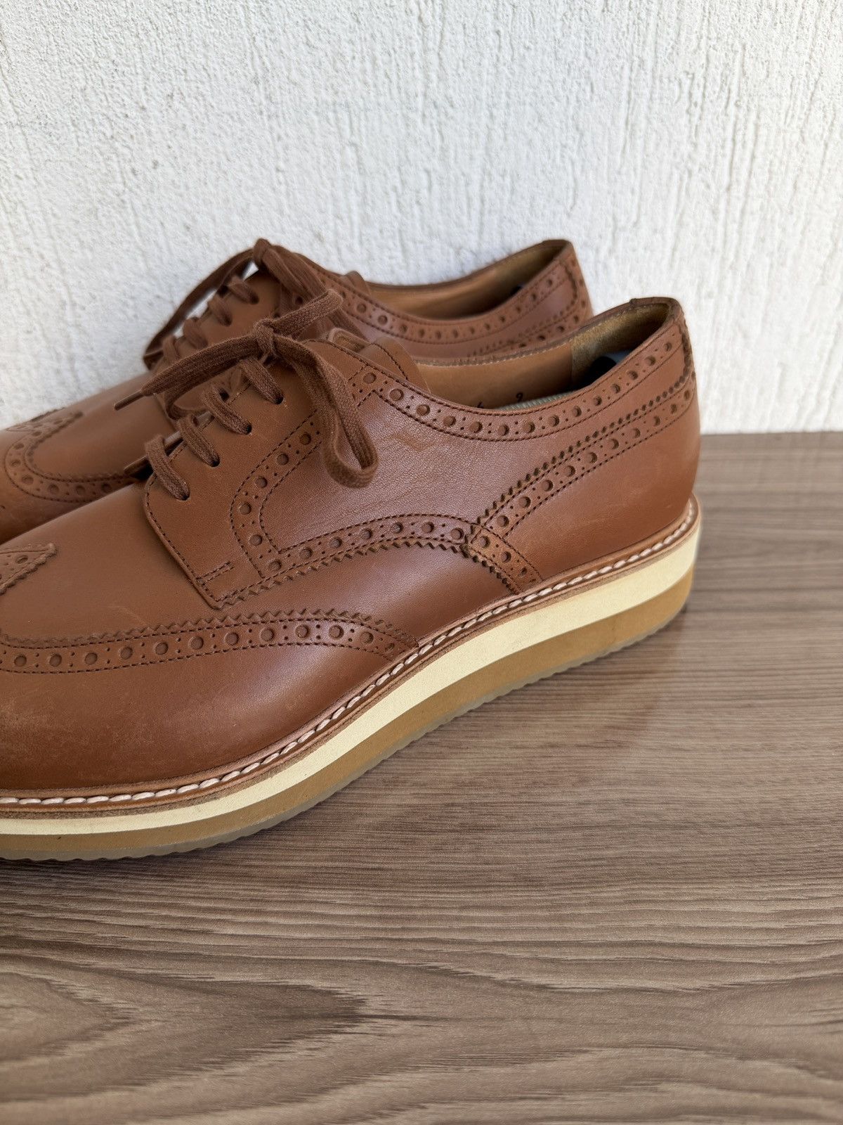 Prada Wingtip brogue derby Size US 10 / EU 43 - 8 Thumbnail