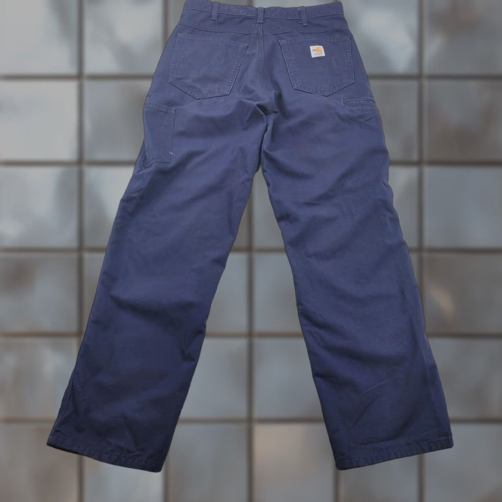 Carhartt Carhartt FR Pants Mens 30x31 Navy Original Fit Flame Resistant Work Size US 33 - 1 Thumbnail