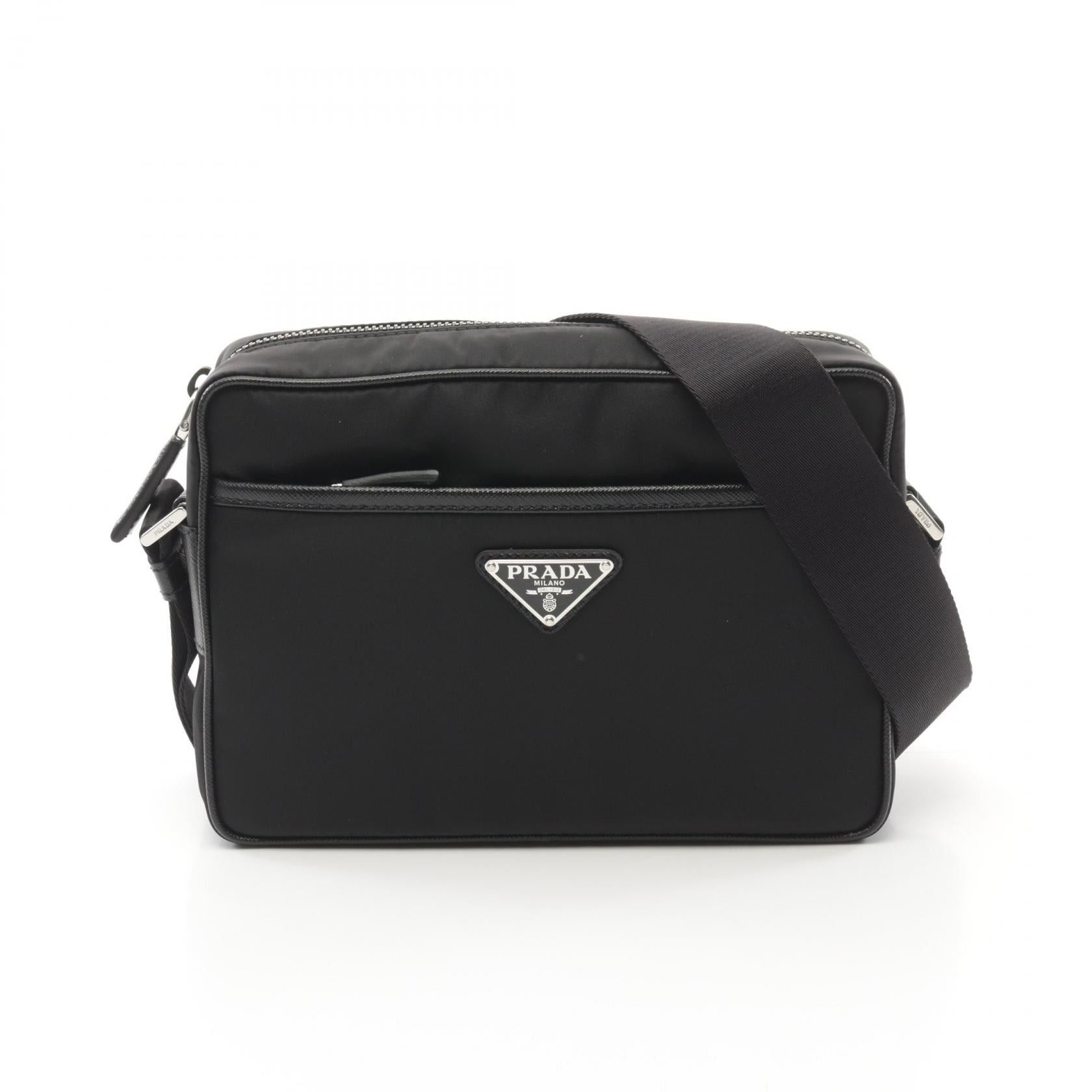 Prada Prada Re-Nylon Shoulder Bag Nylon Saffiano Leather Black Size ONE SIZE - 1 Thumbnail