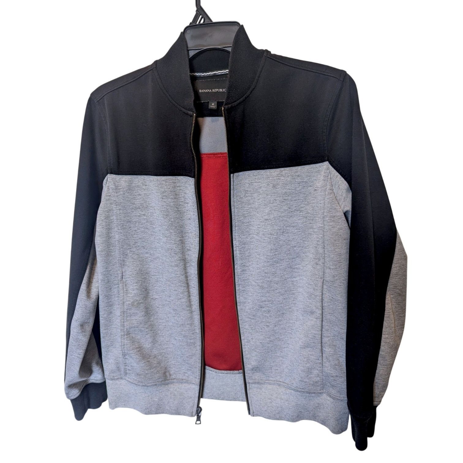 Banana Republic Banana Republic Soft Shell Grey Black Bomber Jacket Medium Size US M / EU 48-50 / 2 - 1 Thumbnail