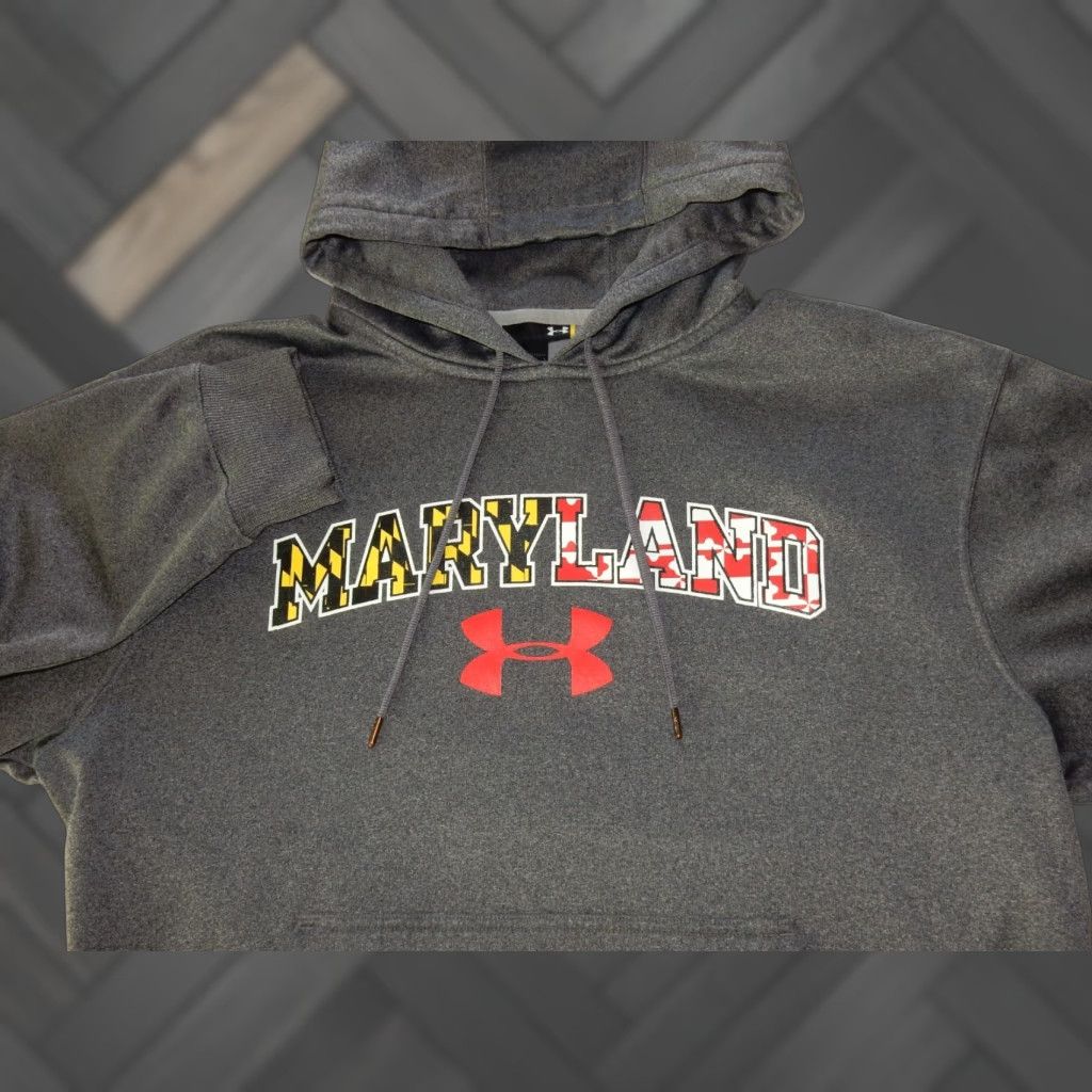 Under Armour Under Armour Maryland Terrapins Men's Hooded Sweater Size M Gray Pullover Polyester Zipless? Size US M / EU 48-50 / 2 - 1 Thumbnail