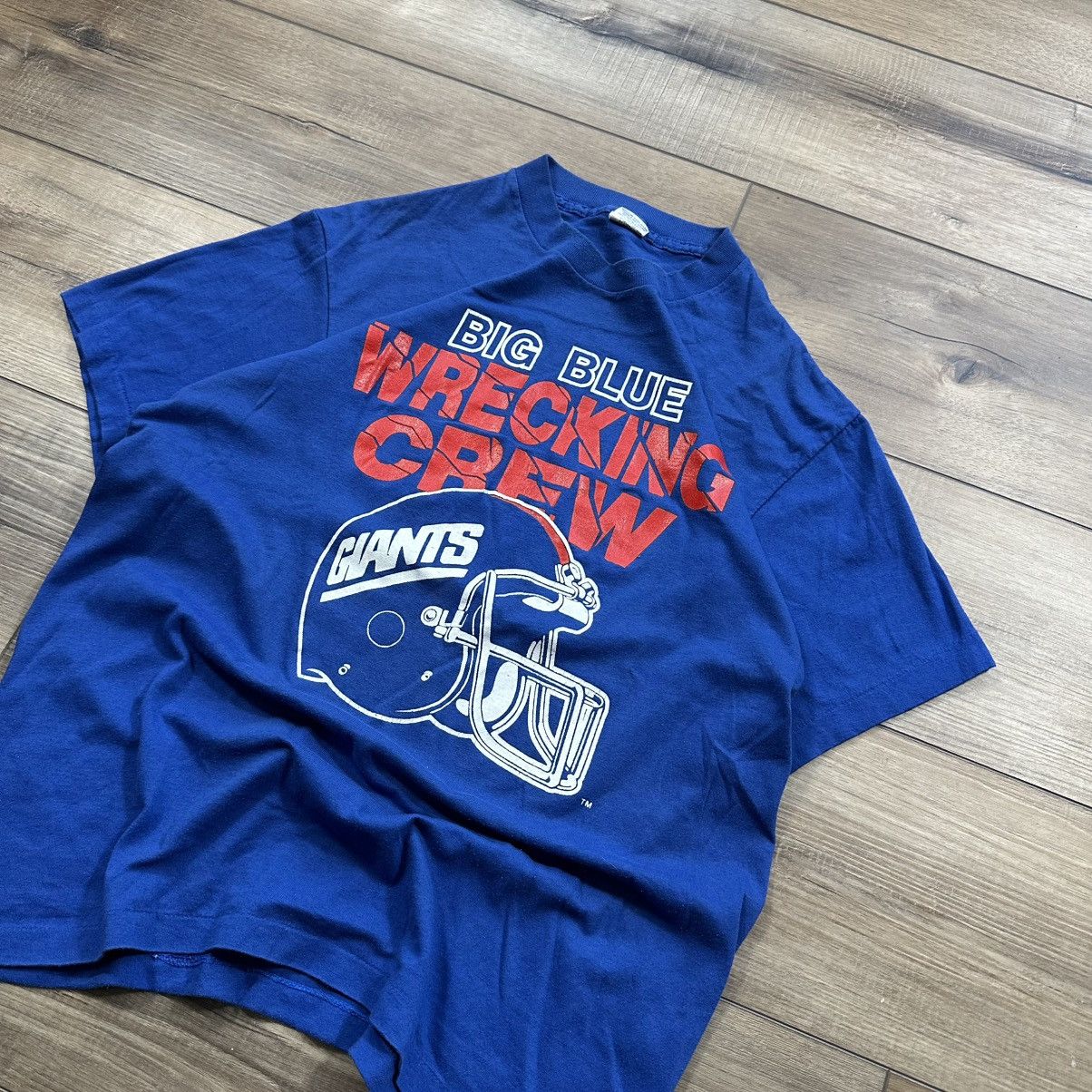 NFL Vintage 1980s Trench NFL New York Giants Graphic Tee Size US M / EU 48-50 / 2 - 3 Thumbnail