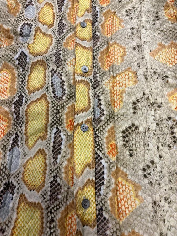 John Galliano SS2012 John Galliano Yellow Python Snake Print Silk Shirt Size US S / EU 44-46 / 1 - 9 Thumbnail