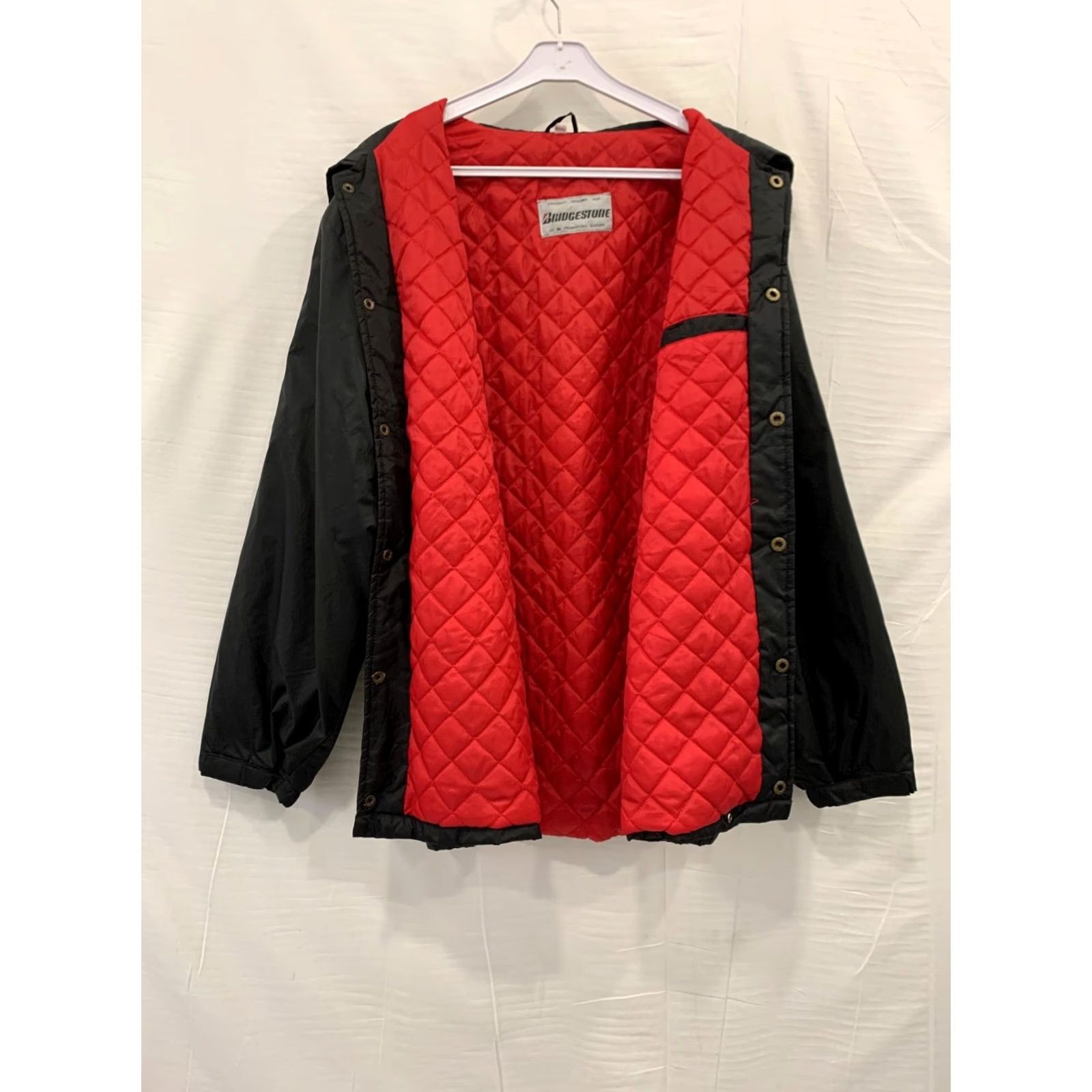 Vintage VINTAGE Bridgestone Racing Jacket Black Red Quilted Lined L Unisex Adults XS? No Size US L / EU 52-54 / 3 - 3 Thumbnail