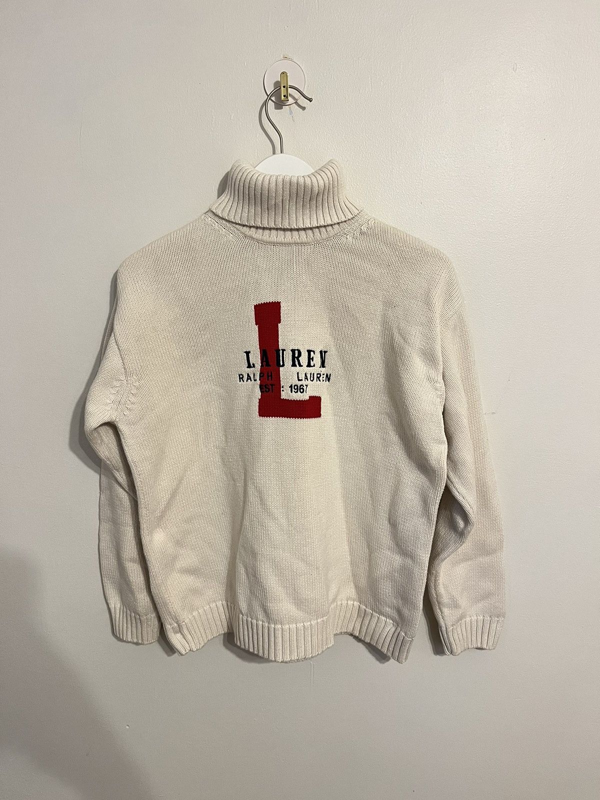 Polo Ralph Lauren Polo Ralph Lauren “L” Sweater Y2K VTG Handmade Knit Sweater Size US M / EU 48-50 / 2 - 1 Thumbnail